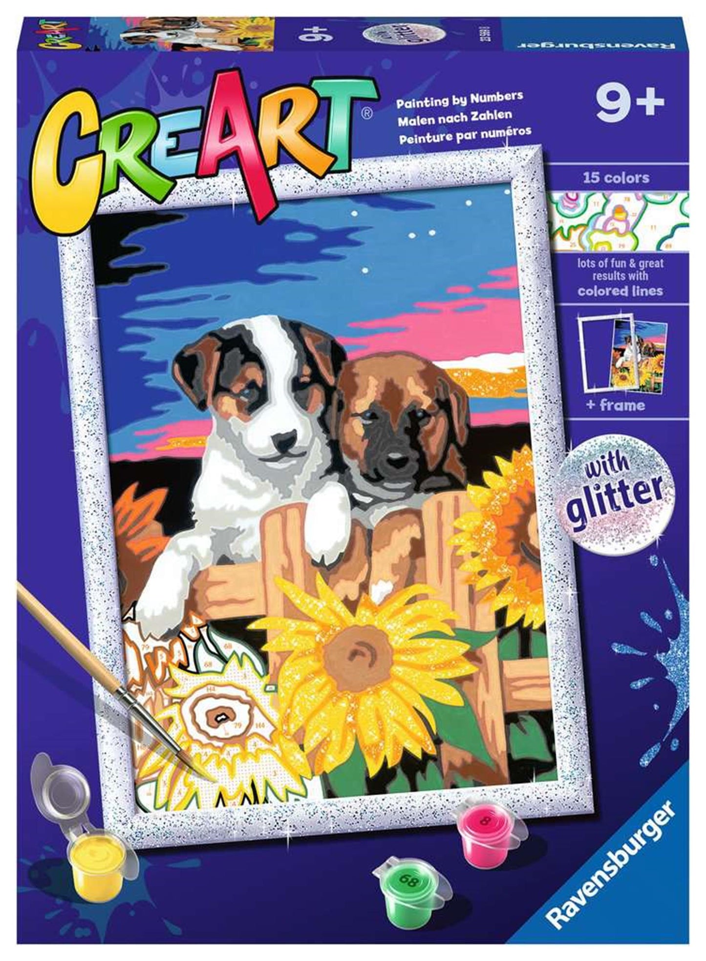 Ravensburger Creart Painting at Number Sunset Dogs
