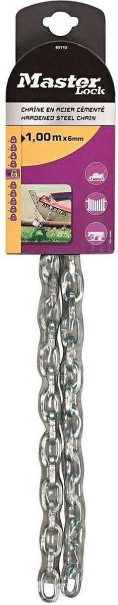 Cadena Masterlock, acero con vinilo, 6mm, 1m
