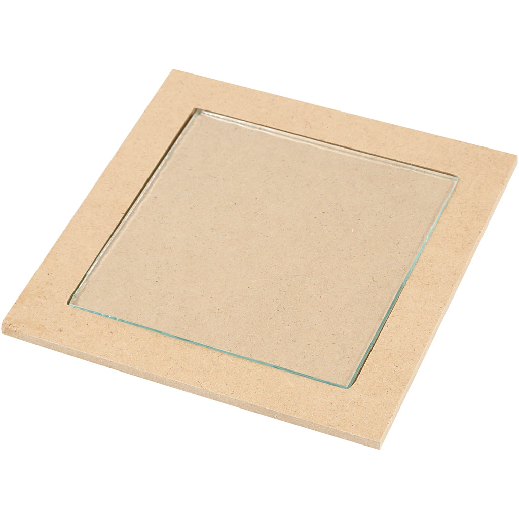 Sottobicchiere aziendale Creativ con piatto in vetro, dimensioni 15x15x0,5 cm, 6 pezzi 1 scatola