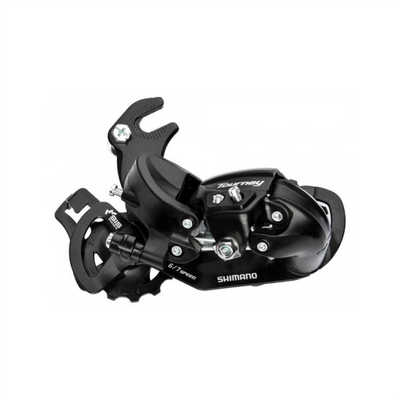 Tourney TY300 achterderailleur 6 7-speed met haak zwart