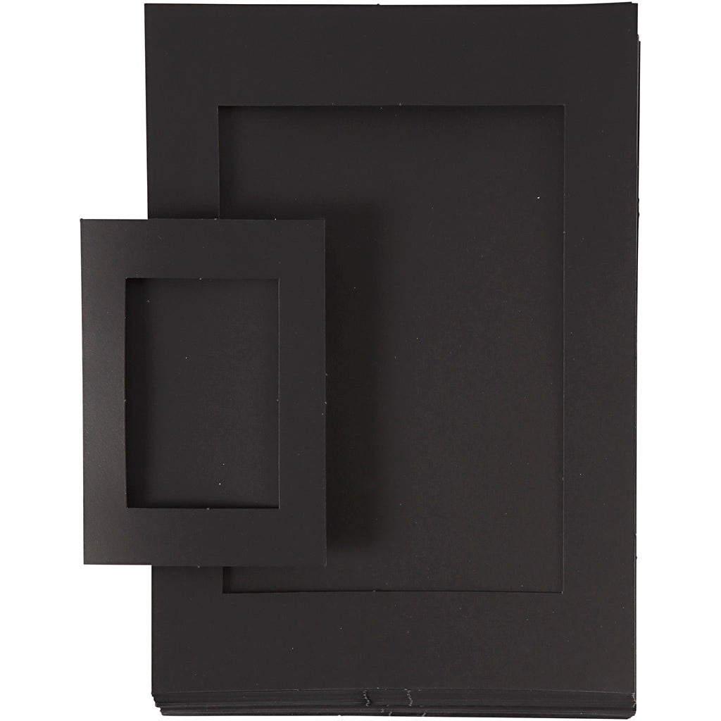 Cornici passepartout azienda Creativ, formato A4+A6, 180 gr, nero, 2x60 pezzi 1 scatola