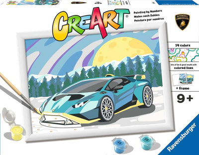 Ravensburger Creart Pintura de Number Blue Lamborghini
