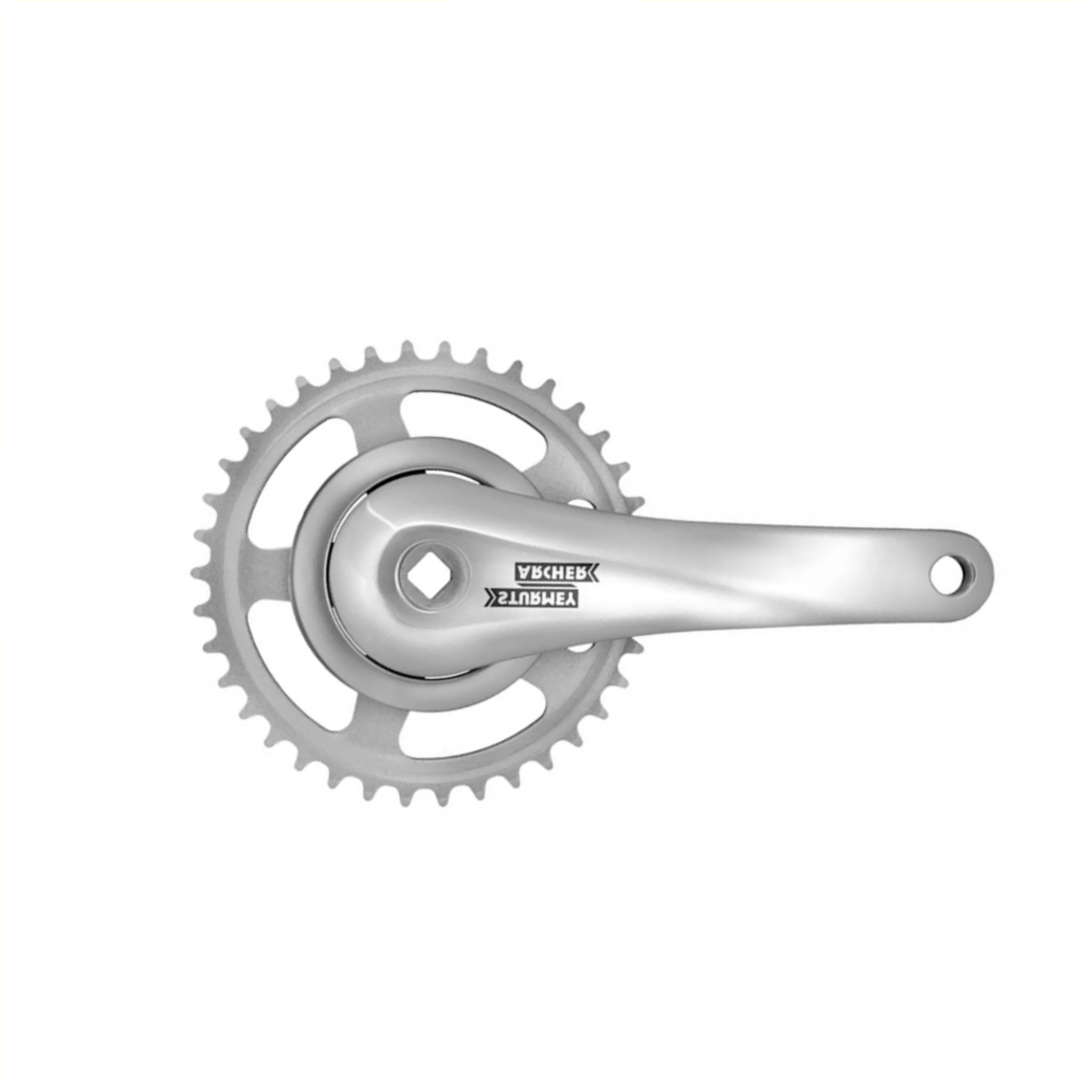 Sunrace - Sunrace Cranket 38T lunghezza della manovella 170mm. Silver Alluminio SPIEless. Copertina da 92 mm. -8 mm di profondità