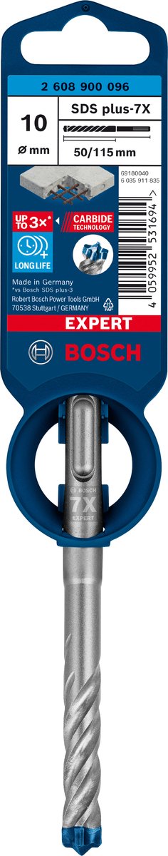 Taladro percutor bosch expert sds plus-7x 10 x 50 x 115 mm