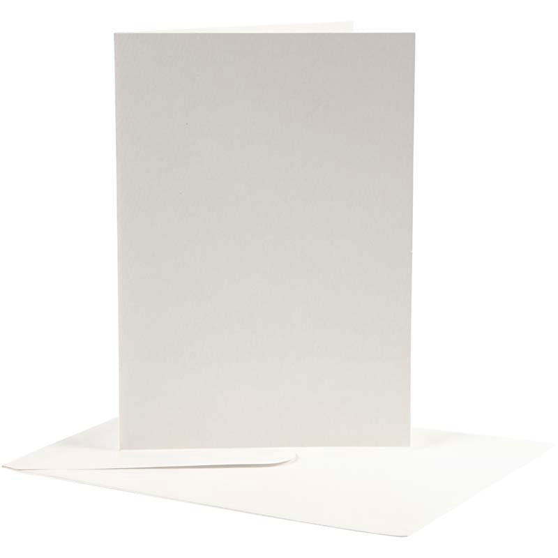 Kaarten en enveloppen, afmeting kaart 12,5x17,5 cm, afmeting envelop 14x19 cm, off-white, 10 set 1 doos