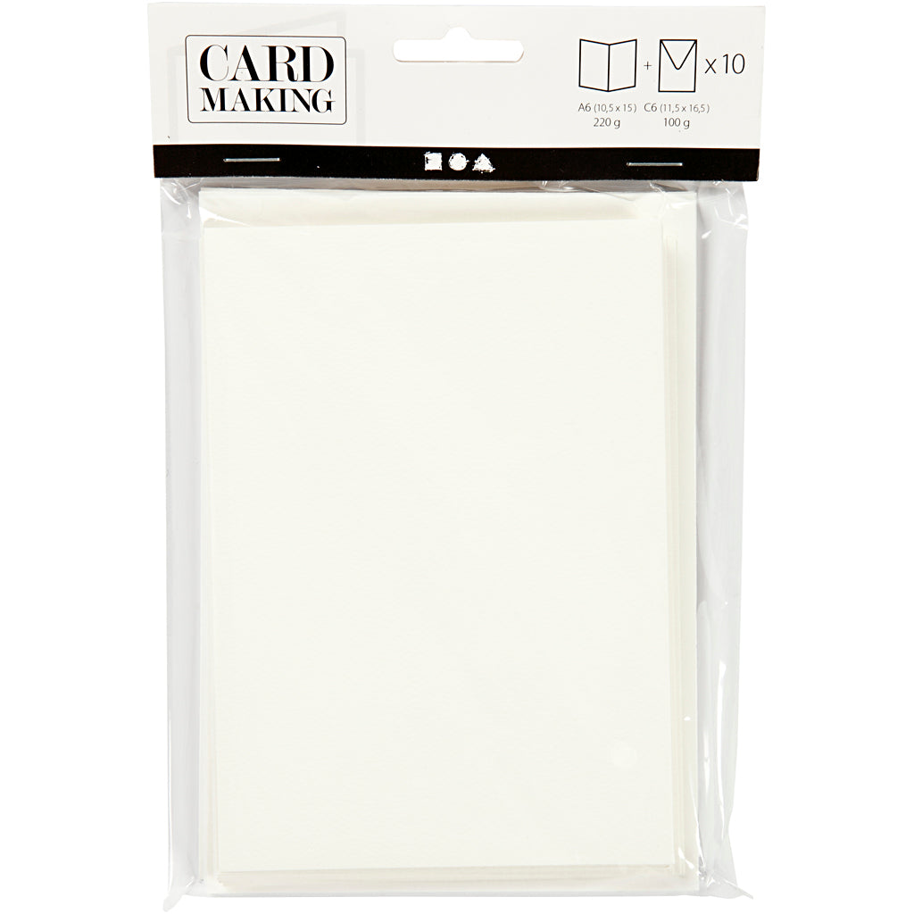Buste per biglietti aziendali Creativ, formato biglietto 10,5x15 cm, formato busta 11,5x16,5 cm, bianco sporco, 10 set 1 scatola