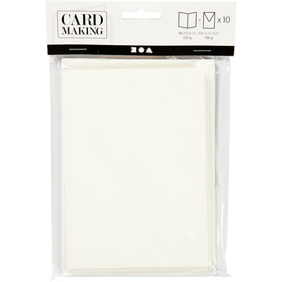 Buste per biglietti aziendali Creativ, formato biglietto 10,5x15 cm, formato busta 11,5x16,5 cm, bianco sporco, 10 set 1 scatola