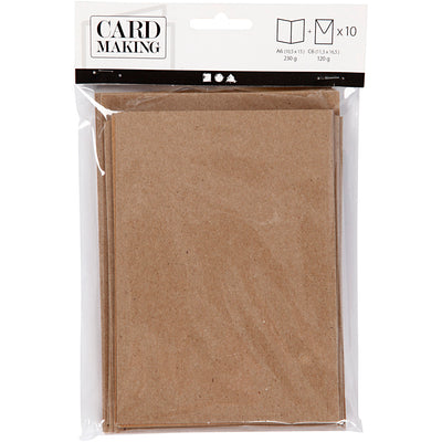 Biglietti e buste aziendali Creativ, formato biglietto 10,5x15 cm, formato busta 11,5x16,5 cm, naturale, 10 set 1 scatola