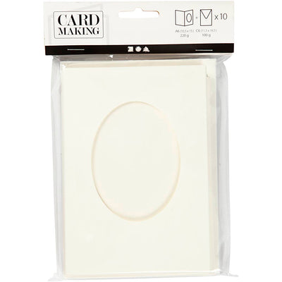 Creativ company https: www.cchobby.nl passepartout-kaarten-ovaal-afmeting-kaart-10-5x15-cm-afmeting-envelop-11-5x16-5-cm-off-white-10-set-1-doos