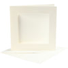 Biglietti passepartout aziendali Creativ, formato biglietto 12,5x12,5 cm, formato busta 13,5x13,5 cm, bianco sporco, 10 set 1 scatola
