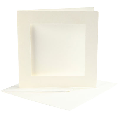 Biglietti passepartout aziendali Creativ, formato biglietto 12,5x12,5 cm, formato busta 13,5x13,5 cm, bianco sporco, 10 set 1 scatola