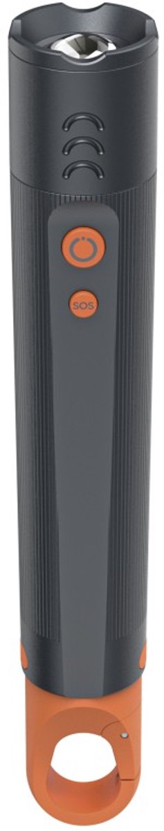 Torcia Hama - flx600 - 600lm - incl. 3 batterie AAA - alluminio - 4 posizioni + SOS - zoom - moschettone - nero