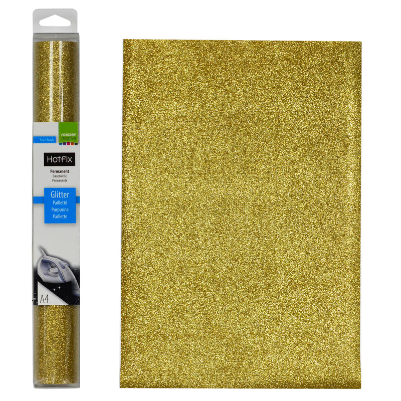 Vaessen creative • glitter flex a4 light gold