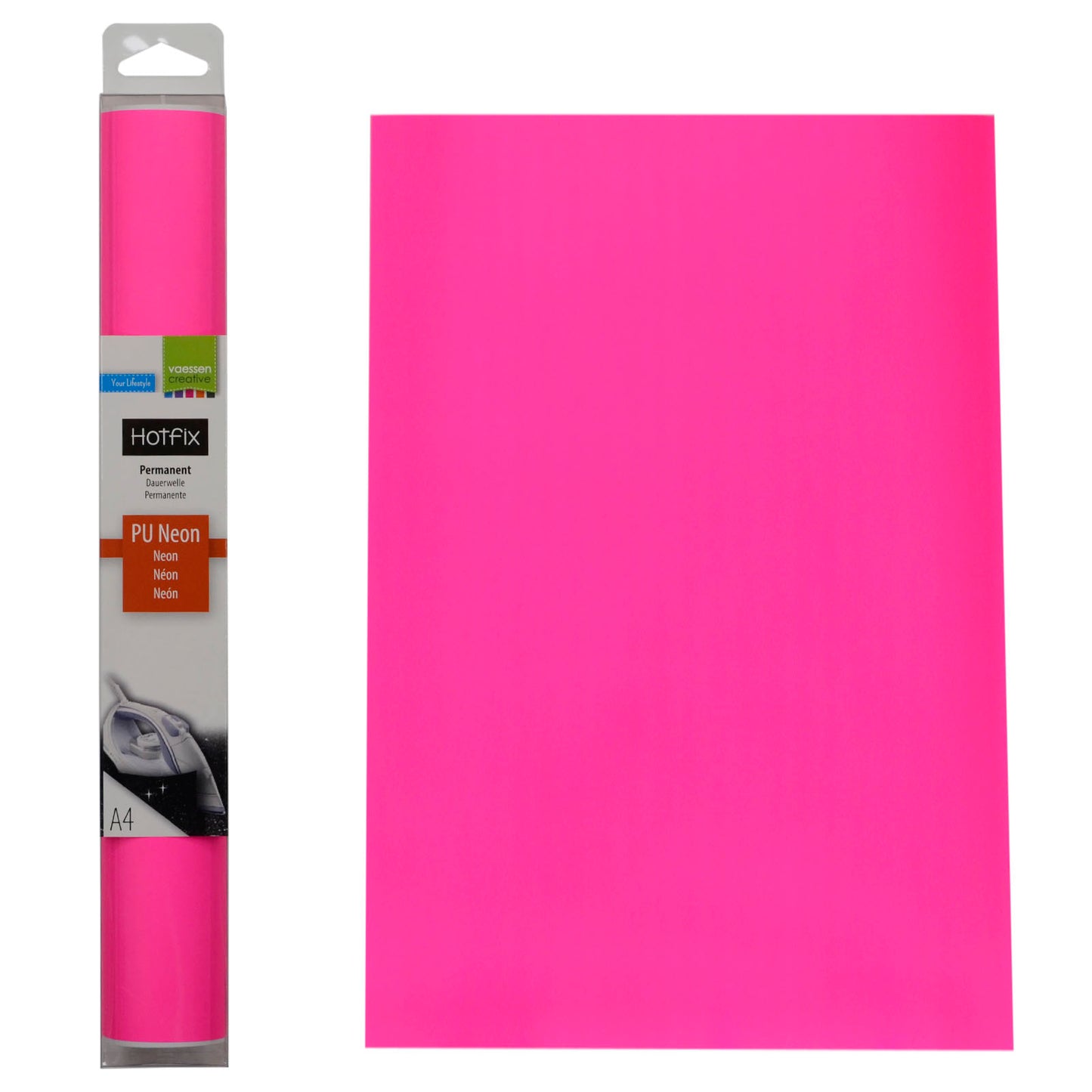 Vaessen creative • pellicola flessibile in PU neon A4 rosa