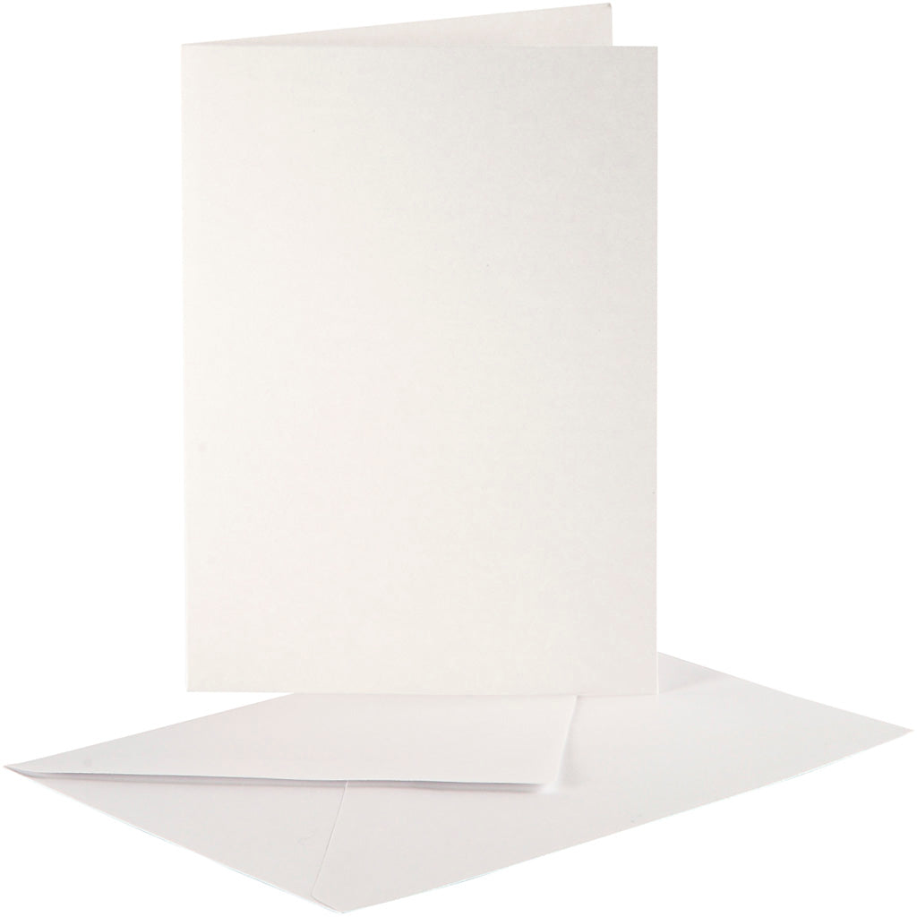 Biglietti e buste in madreperla Creative Company, formato biglietto 10,5x15 cm, formato busta 11,5x16,5 cm, crema, set da 10 1 scatola