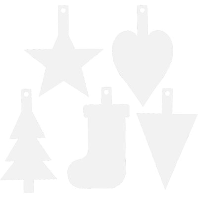 Creativ company Decorazioni natalizie, h: 23,5-26,5 cm, l: 15,5-20,5 cm, bianco, 100 pezzi 1 scatola