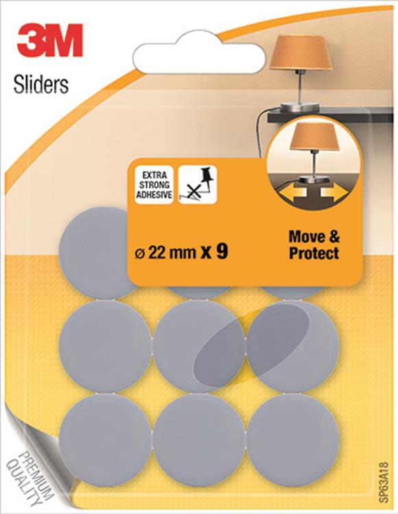 3m 1053576 - mobili gl move protected grigio - 22mm - 9 pz | 24 pezzi