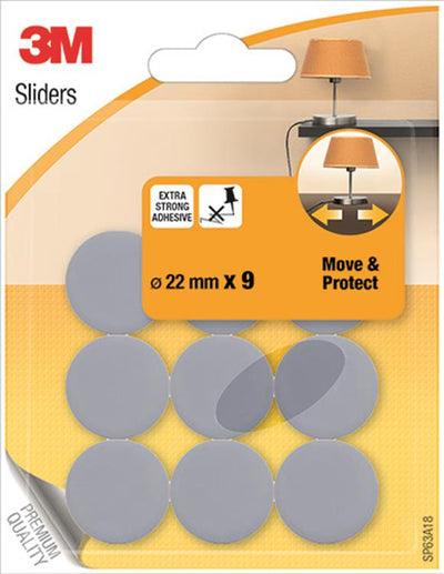 3m 1053576 - meubelgl move protect grijs - 22mm - 9 st | 24 stuks