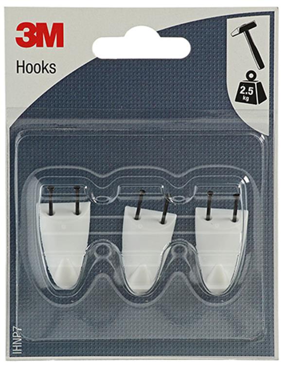 3m 1052424 - gancio per intonaco e legno bianco piccolo | 1 pz
