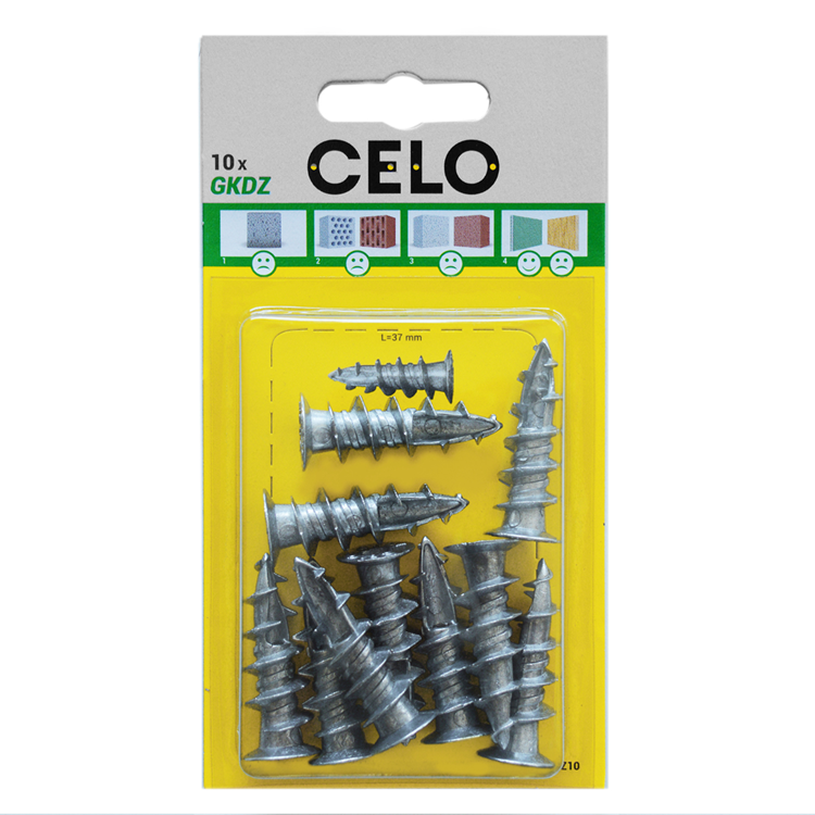 Celo 1067285 - blister plasterboard plug gkdzwith screw 10 pcs. | 5 stuks