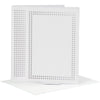 Creativ company kaarten om te borduren, afmeting kaart 10,5x15 cm, afmeting envelop 11,5x16,5 cm, wit, 6 set 1 doos