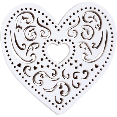 Cuore tagliato al laser Creativ Company, l: 7,5 cm, 250 g, bianco, 18 pezzi 1 scatola