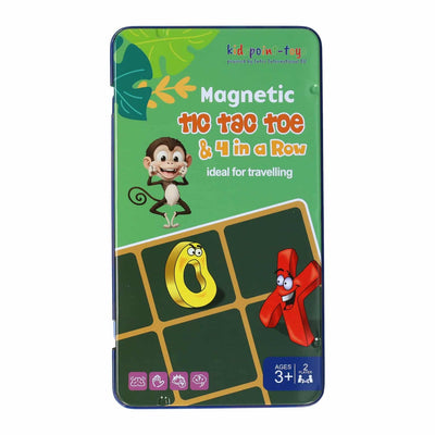 Intro magnetische reisspel in blik tic, tac, toe 4 op een lijn
