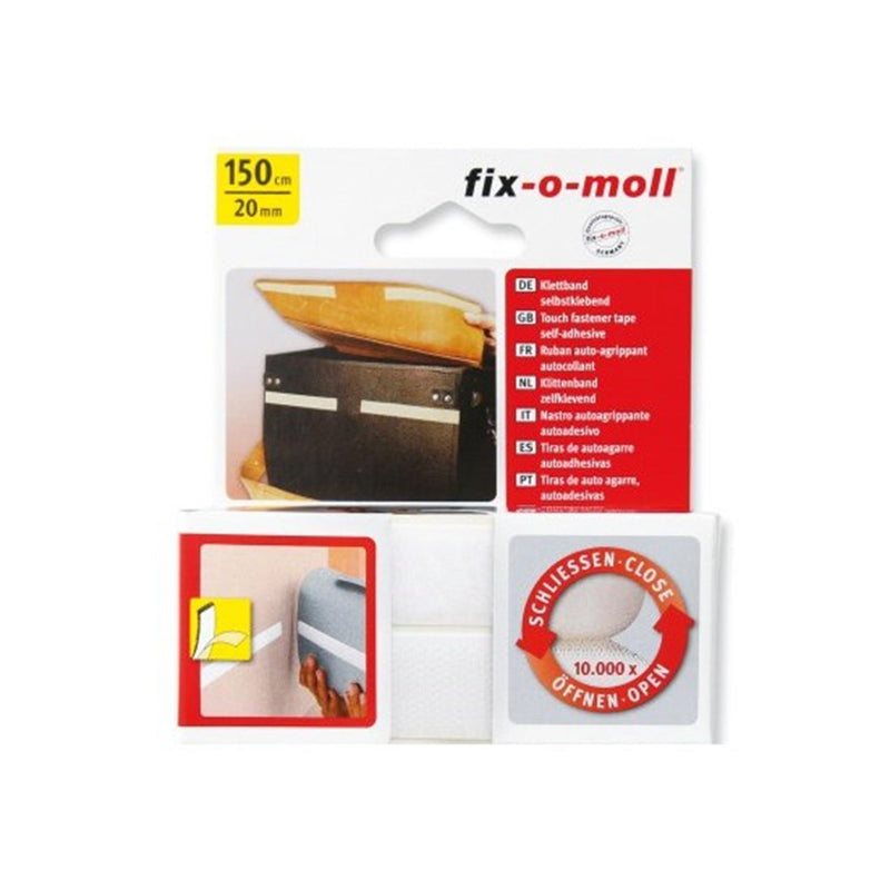 Nastro adesivo in velcro Fix-o-moll 150 cm bianco