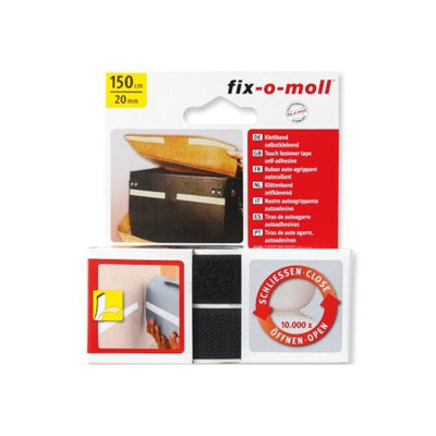 Nastro adesivo in velcro Fix-o-moll 150 cm nero
