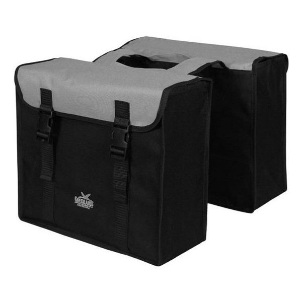 Doppia borsa della Groenlandia, grigio nero. Dimensioni 38x34x13cm. Contenuto totale 35L