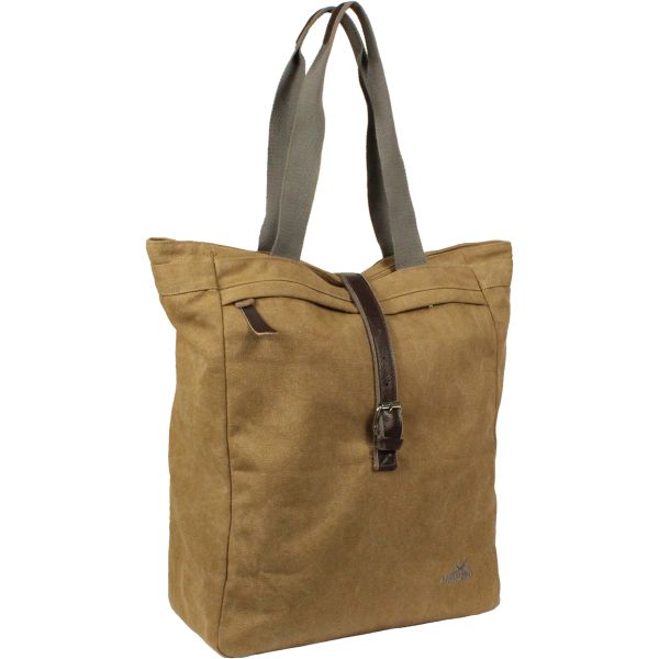 Greenlands fietstas canvas shopper 20 liter 42 x 34 x 14 cm - camel bruin