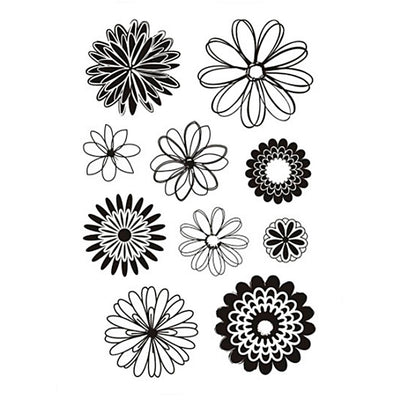 Creativ Company Silicone Stamps Flowers, 1 sheet