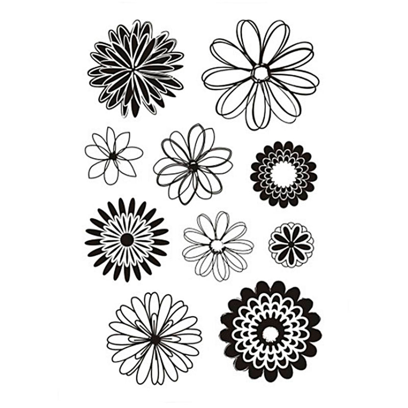 Creative Company Silicone Stamps Flowers, 1 foglio