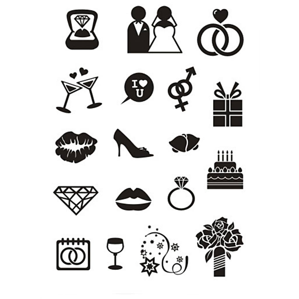 Timbri in silicone Creative Company, matrimonio, foglio 11x15,5 cm, 1 foglio