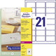 Etichette per indirizzi avery zweckform l7560 63,5x38,1mm trasparenti
