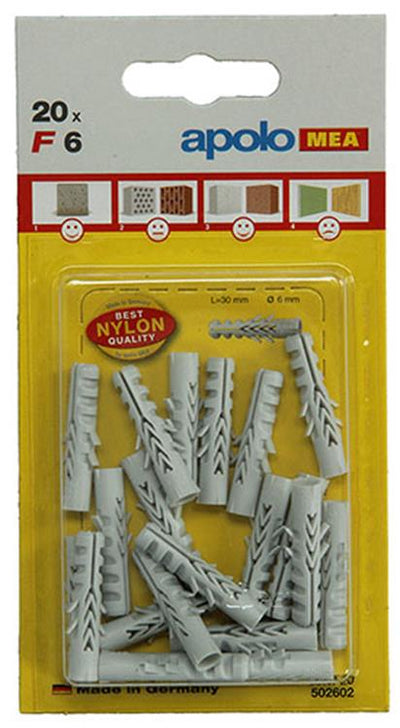 Celo 1015362 - 20 tapones de nailon f 502602 6 mm | 5 piezas