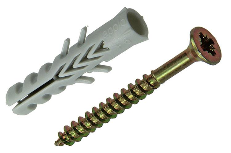 Celo 1015376 - 20 nylon pluggen f + sps 6 mm + schroeven 502616 | 5 stuks