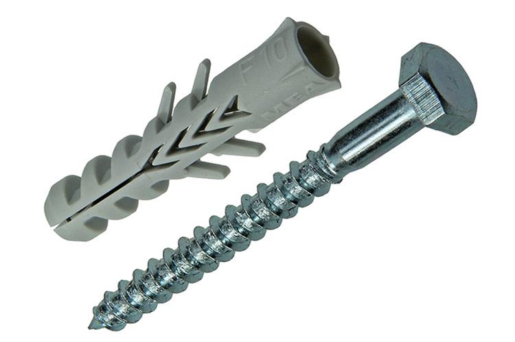 Celo 1015379 - 5 nylon pluggen f + 6kt 10 mm + houtdraadbout 502618 | 5 stuks