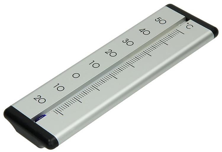 1010127 - termometro alluminio interno-esterno argento 20cm | 2 pezzi