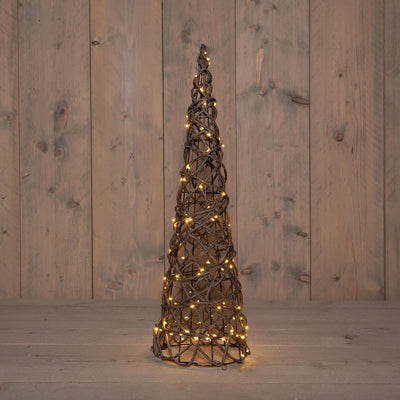 Cono illuminato della collezione Anna 100LED classicwarm 60cm funziona con batterie 3XAA con timer da 6 ore