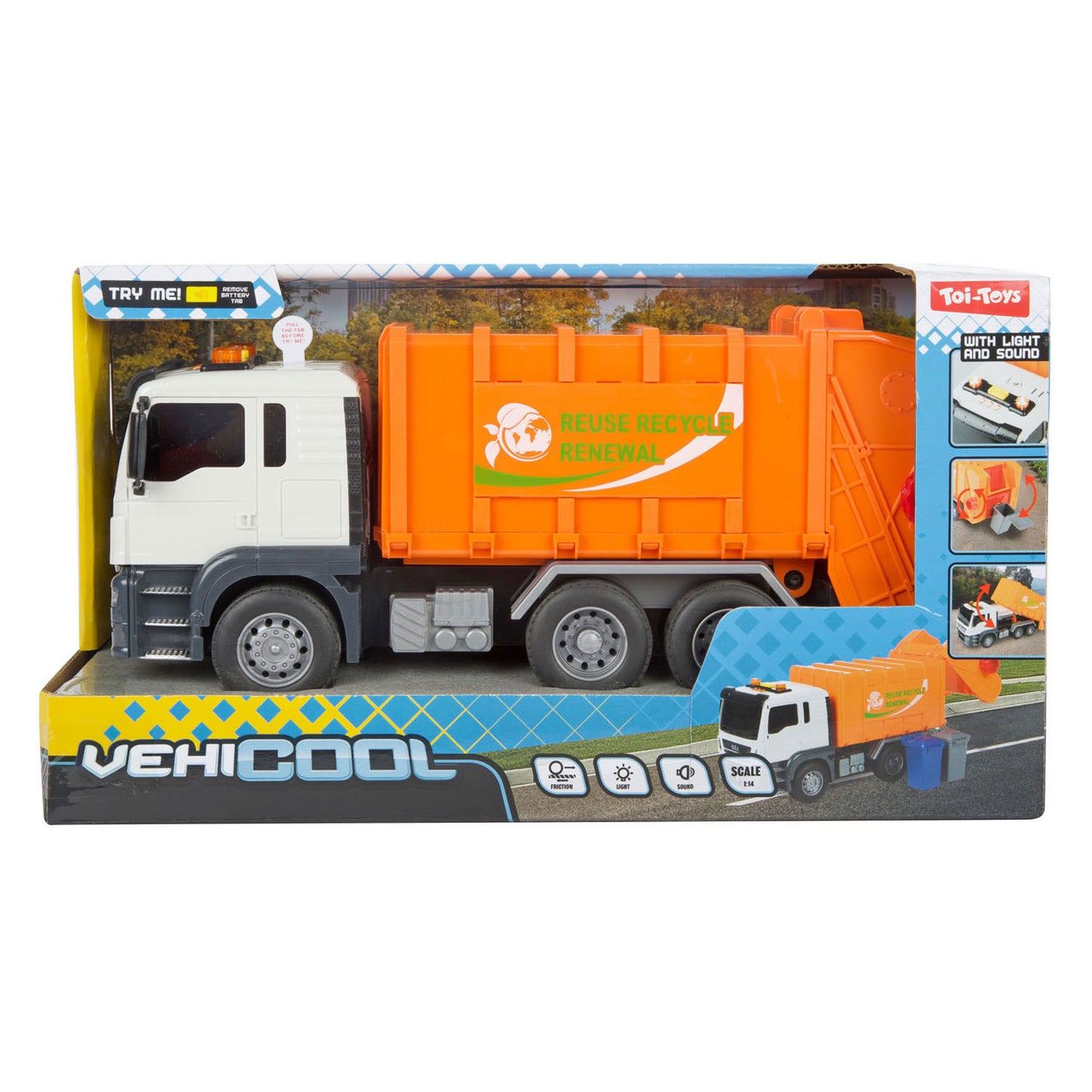 Toi-toys camion della spazzatura vehicool - 21 cm