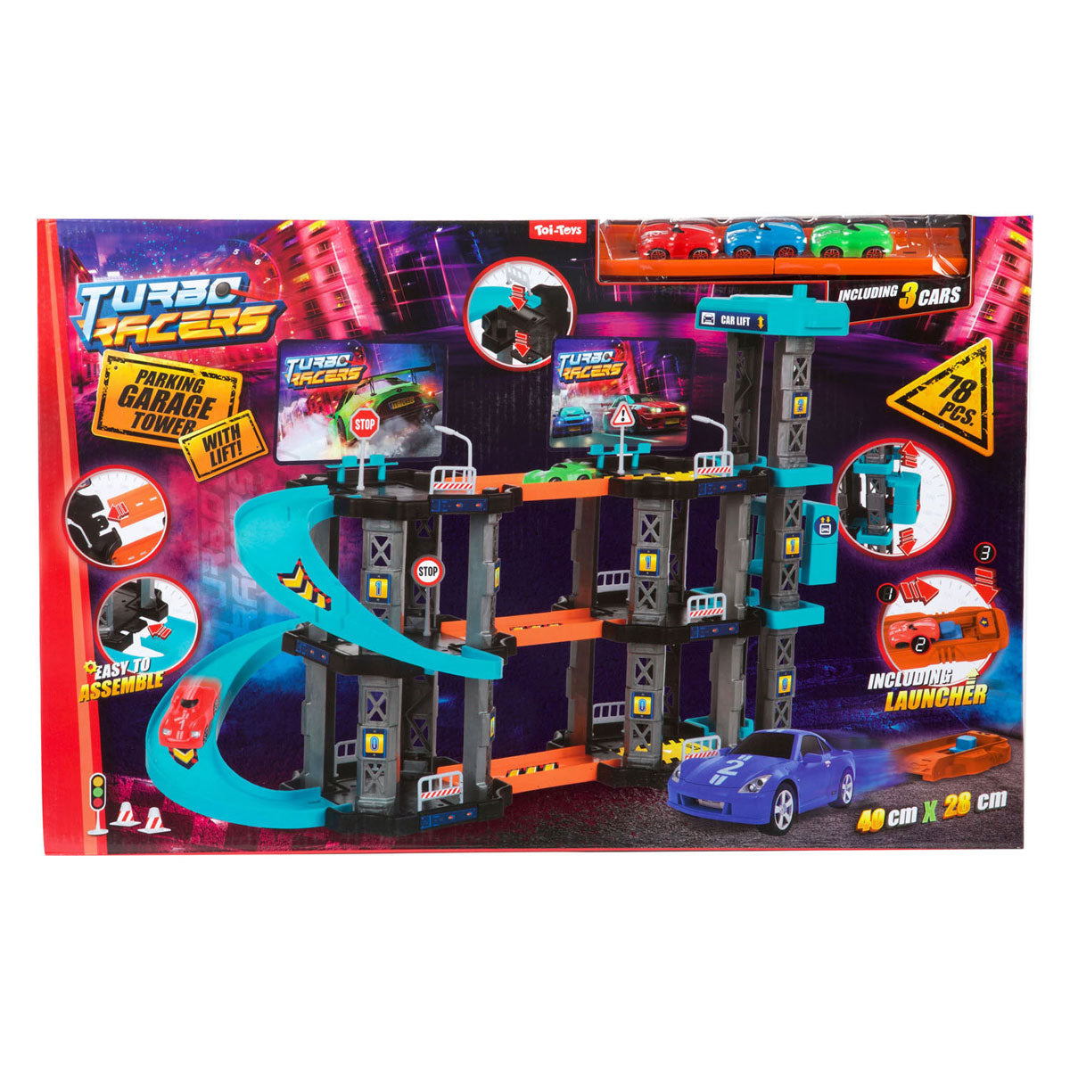 Garage Toi-toys turbo racers con ascensore