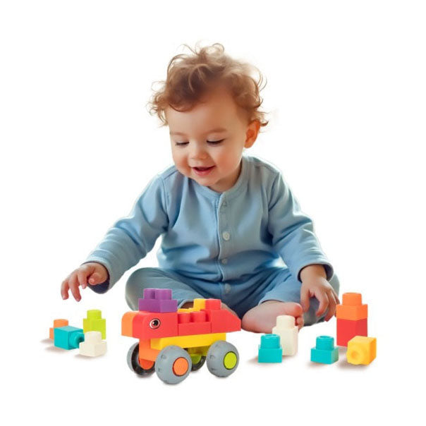 Toi-toys bloques de construcción blandos estrellitas en caja de almacenamiento - 48 piezas