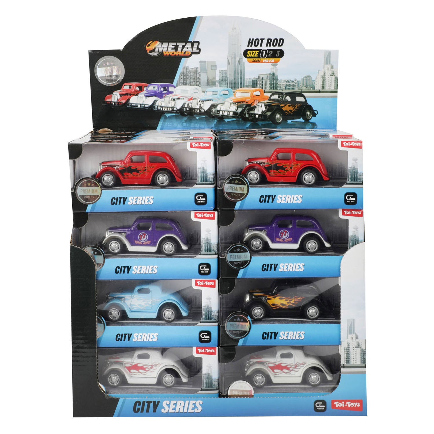 Toi-toys toi giocattoli city car pullback pressofusa