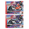 Turbo racers rijder op motor met afschieter