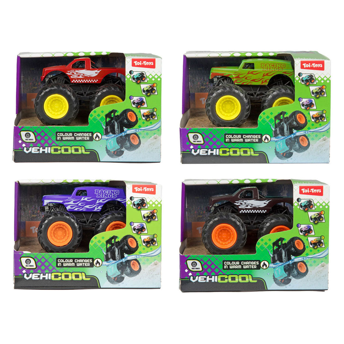 Vehicool camión monstruo que cambia de color - 8,5 cm