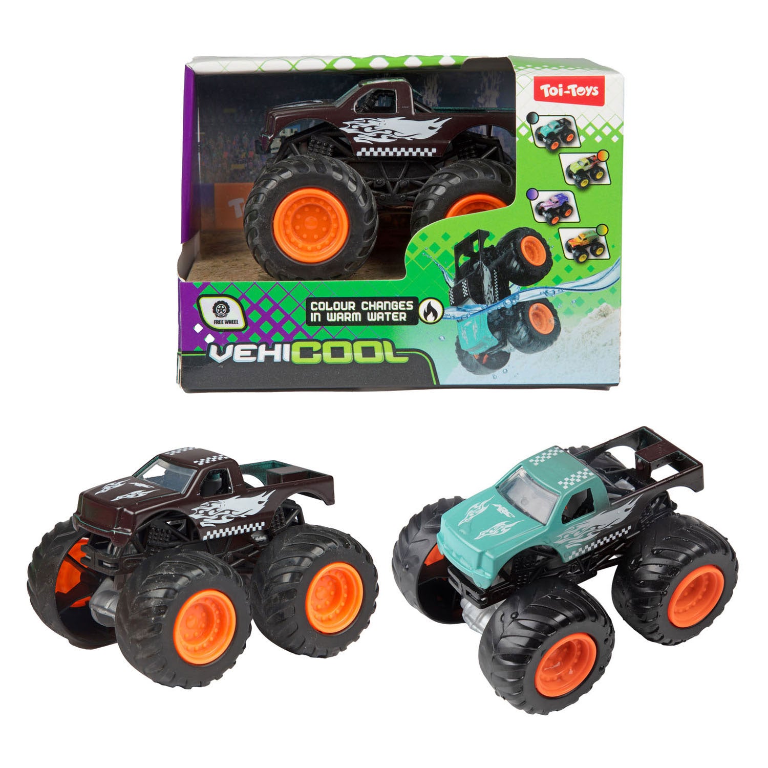 Vehicool camión monstruo que cambia de color - 8,5 cm