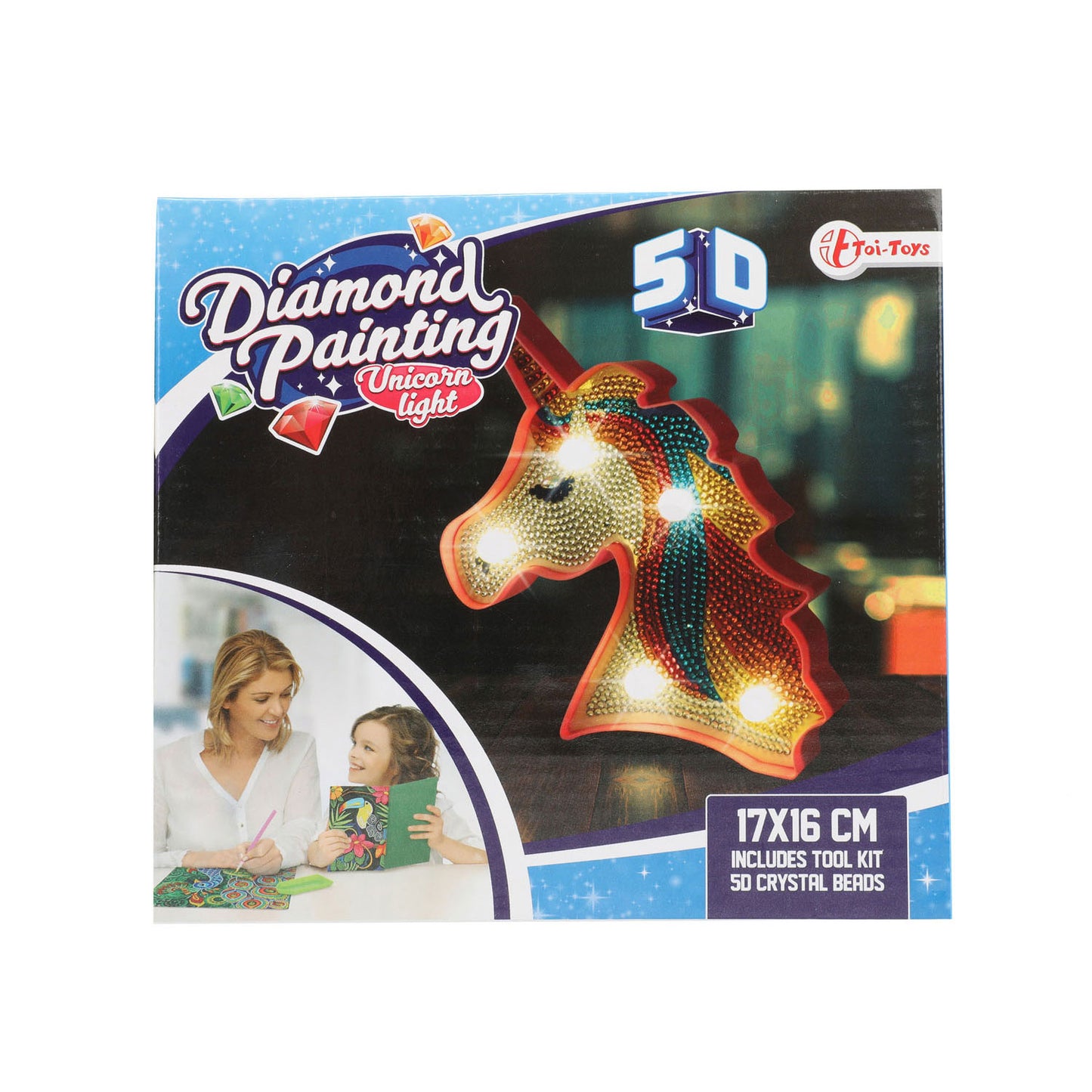 Lámpara de pintura de diamantes unicornio