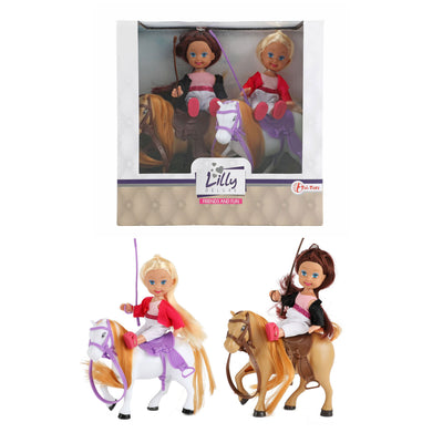 Lauren Lilly Teenage Dolls con cavalli, 12 cm