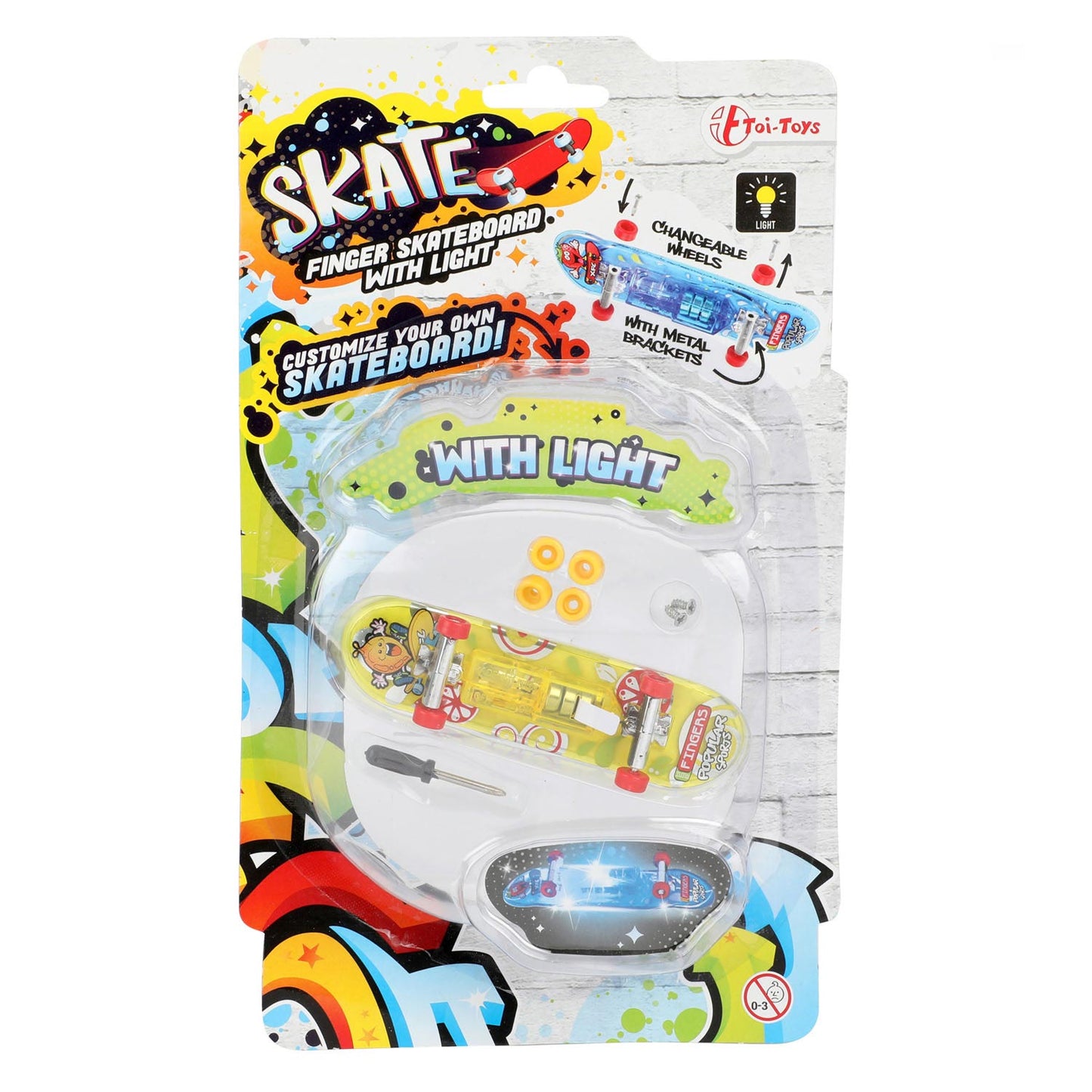 Toi-toys Skateboard di dita con ruote leggere e extra